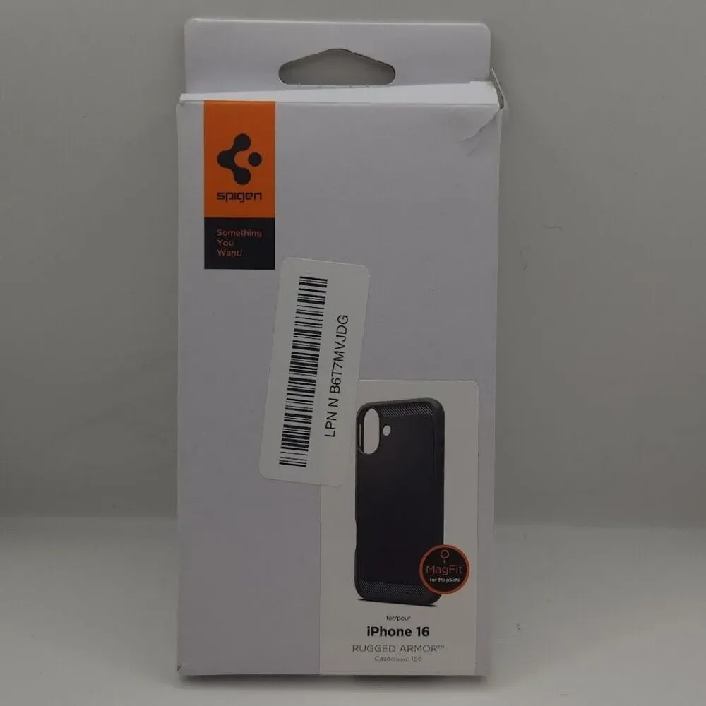 For iPhone 16 Spigen Rugged Armor MagFit Phone Case